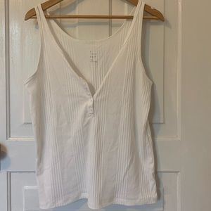 a new day White Ribbed Tank Top